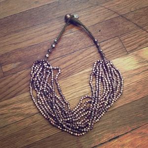 All Saints brass beaded statement necklace